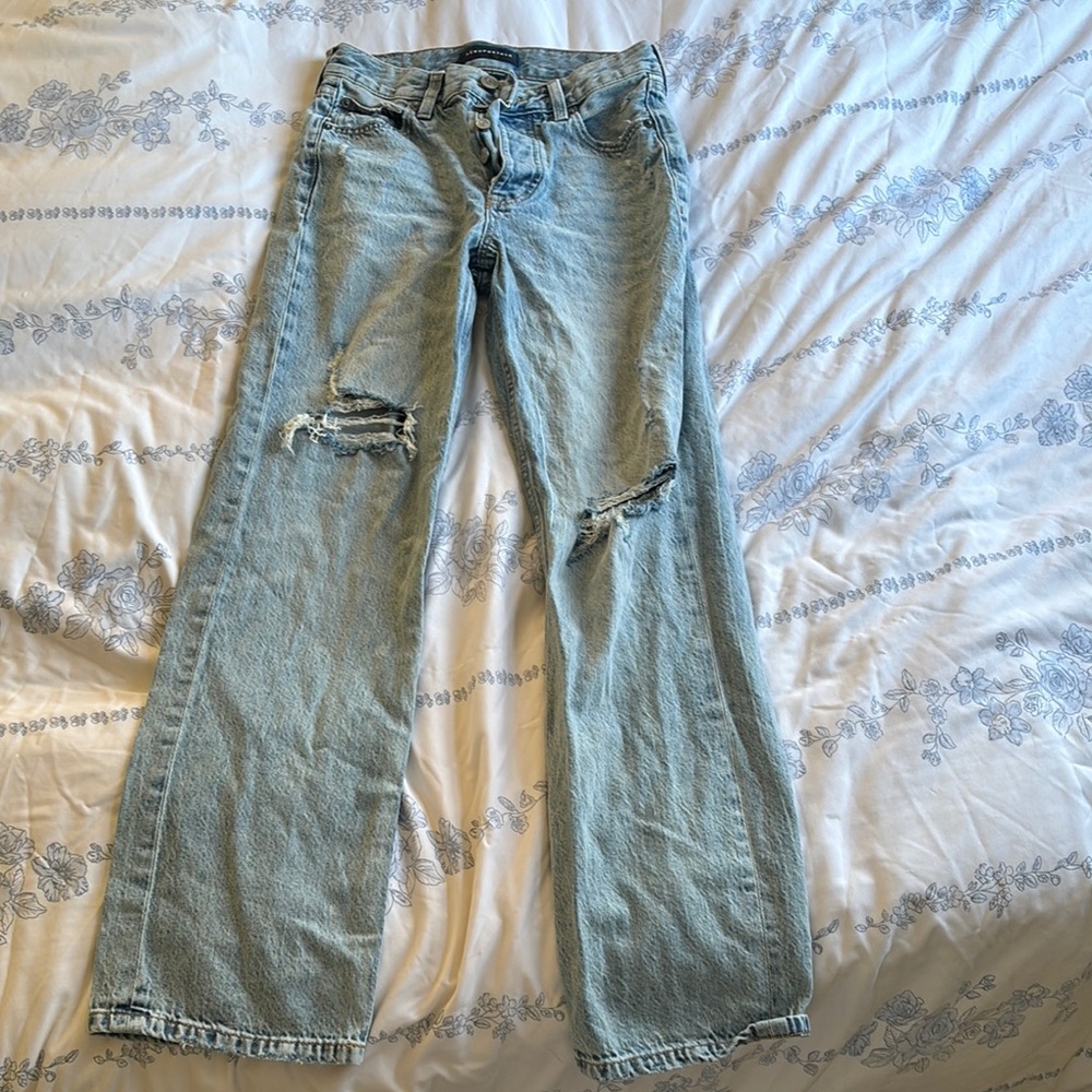 Distressed Light Blue Jeans